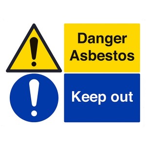 Danger Asbestos / Keep Out - Landscape - Large