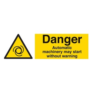 Danger Automatic Machinery May Start Without Warning - Landscape