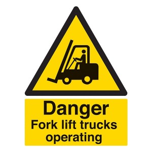Danger Fork Lift Trucks Operating - Portrait