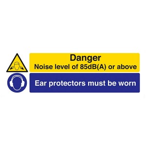 Danger Noise Level of 85dB / Ear Protectors - Landscape