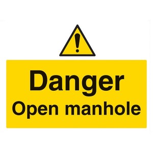 Danger Open Manhole - Landscape - Large