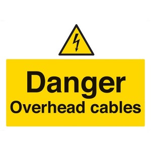 Danger Overhead Cables - Landscape - Large