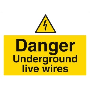 Danger Underground Live Wires - Landscape - Large