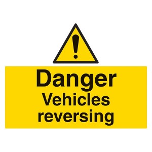 Danger Vehicles Reversing - Landscape - Large