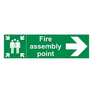 Fire Assembly Point - Arrow Right - Landscape