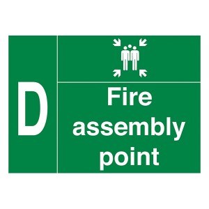 Fire Assembly Point - With Family And Letter D - Landscape - Large