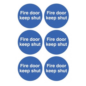 Fire Door Keep Shut Stickers - Circular