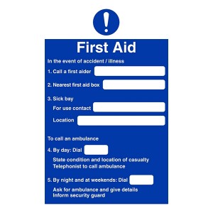 First Aid Action Notice - Portrait