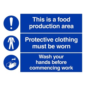 Food Production Area / Protective Clothing /  Wash Your Hands - Landscape - Large