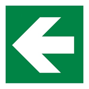 Green Straight Arrow Left - Square