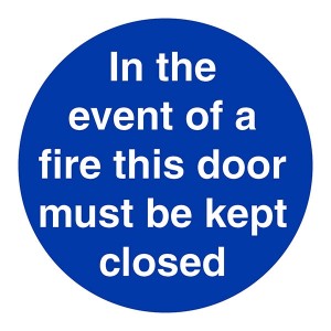 In The Event Of A Fire This Door Must Keep Closed - Square