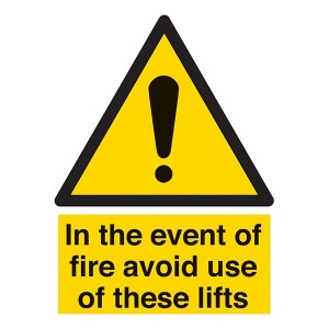 In The Event Of Fire Avoid Use Of These Lifts - Portrait