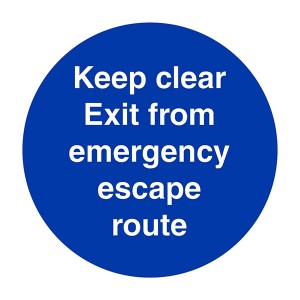 Keep Clear Exit Emergency Escape - Square