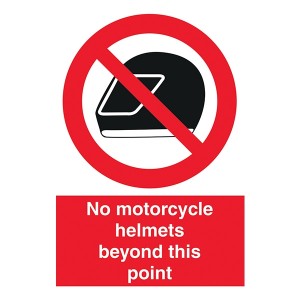 No Motorcycle Helmets Beyond This Point - Portrait