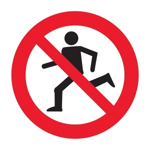 No Cycling Symbol - Square