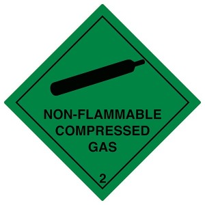 Non-Flammable Compressed Gas - Green - Diamond - Square