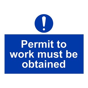 Permit To Work Must Be Obtained - Landscape - Large