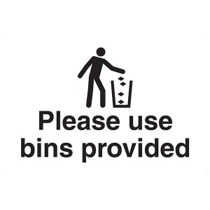 Please Use Bins Provided - White - Landscape - Large