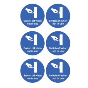 Switch Off When Not In Use Stickers - Circular