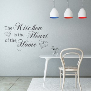 The kitchen is the heart of the home quote - Kitchen Vinyl Wall Art