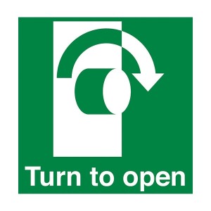 Turn To Open Clockwise - Square