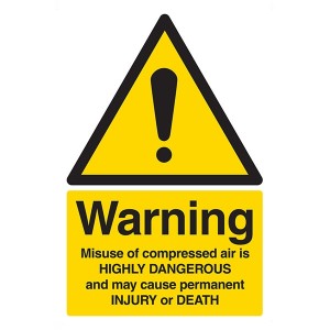 Warning Compressed Air Danger Of Death - Portrait