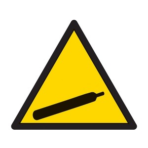 Warning Compressed Gas Symbol - Square