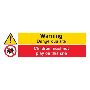 Warning Dangerous Site / Children Must Not Play On This Site - Landscape