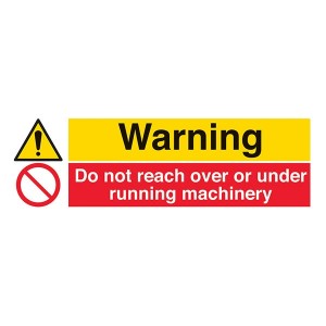 Warning / Do Not Reach Over Or Under Running Machinery - Landscape