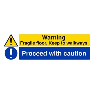 Warning, Fragile Floor, Keep To Walkways / Proceed With Caution - Landscape