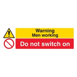 Warning Men Working / Do Not Switch On - Landscape