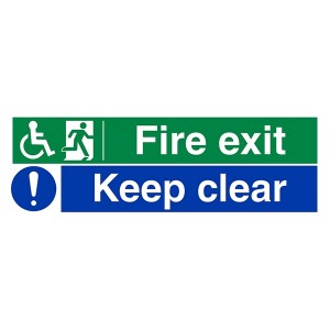  Wheel Chair Fire Exit Keep Clear - Landscape