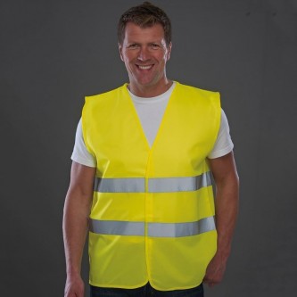 Hi-vis two-band vest 4 colour screen printed on top back
