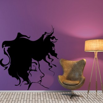 Abstract women portrait, face, modern - Living Room Vinyl Wall Art