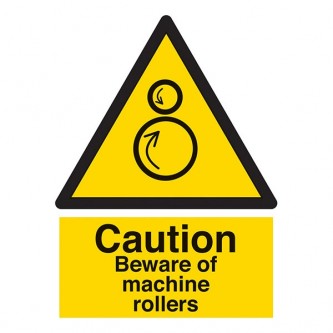 Caution Beware Of Machine Rollers - Portrait