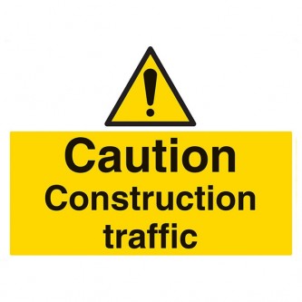 Caution Construction Traffic - Landscape - Large 