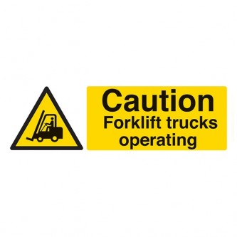 Caution Forklift Trucks Operating - Landscape