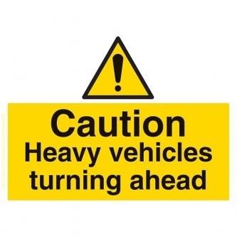 Heavy Vehicles Turning Ahead - Landscape - Large