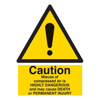 Caution Misuse Of Compressed Air Is Dangerous May Cause Death - Portrait