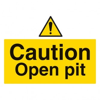 Caution Open Pit - Landscape - Large