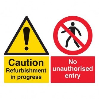 Caution Refurbishment In Progress / No Unauthorised Entry - Landscape - Large