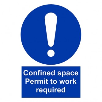 Confined Space Permit To Work Required - Portrait