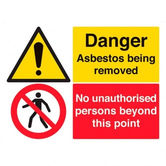 Danger Asbestos Being Removed / No Unauthorised Persons - Landscape - Large