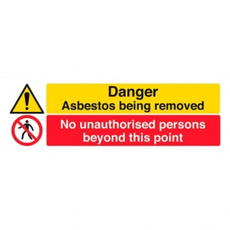 Danger Asbestos Being Removed / No Unauthorised Persons - Landscape