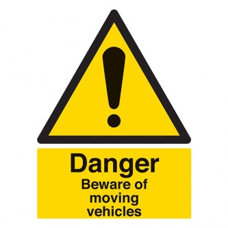 Danger Beware Of Moving Vehicles - Portrait
