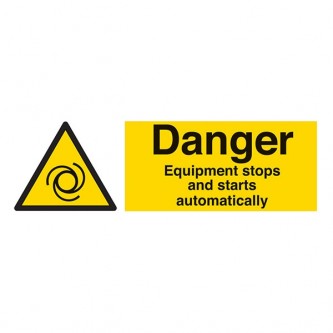 Danger Equipment Stops And Starts Automatically - Landscape