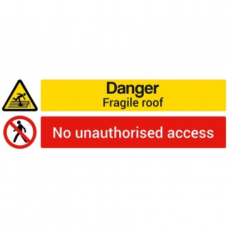 Danger Fragile Roof / No Unauthorised Access - Landscape