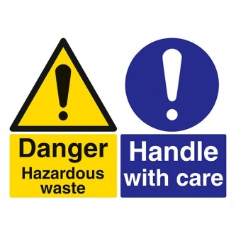 Danger Hazardous Waste / Handle With Care - Landscape - Large