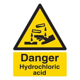 Danger Hydrochloric Acid - Portrait