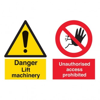 Danger Lift Machinery / Unauthorised Access Prohibited - Landscape - Large